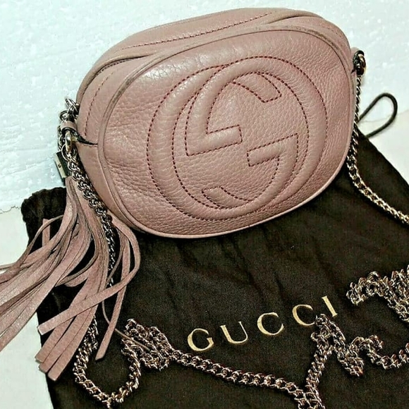 GUCCI 💖🖤 Authentic Rose Mini Soho Disco Chain Crossbody Bag - Picture 2 of 10